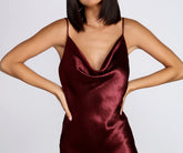 Cowl Neck Satin Mini Dress Ins Street
